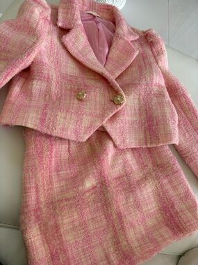 LoveShackFancy Boucle pink Barbie suit 2pc 12